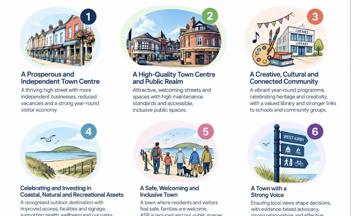 Illustrated overview of the six priorities in the 2030 Strategy